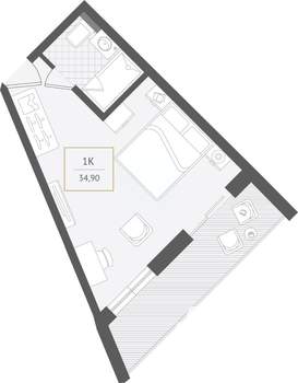 1-к квартира, вторичка, 35м2, 10/10 этаж