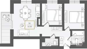 3-к квартира, вторичка, 64м2, 7/10 этаж