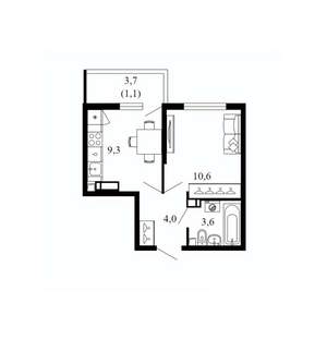 1-к квартира, вторичка, 29м2, 17/17 этаж