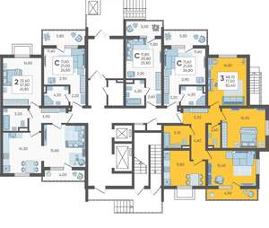 3-к квартира, вторичка, 82м2, 1/10 этаж