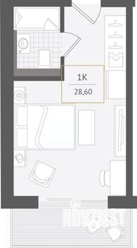 1-к квартира, вторичка, 29м2, 6/10 этаж