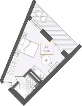 1-к квартира, вторичка, 35м2, 10/10 этаж