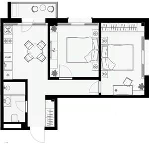 2-к квартира, вторичка, 54м2, 2/7 этаж