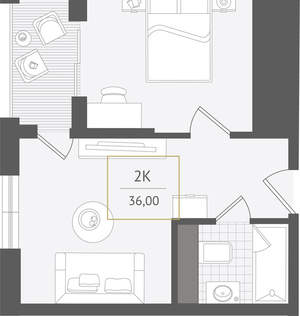 2-к квартира, вторичка, 36м2, 9/10 этаж
