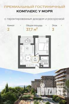 1-к квартира, вторичка, 38м2, 3/10 этаж