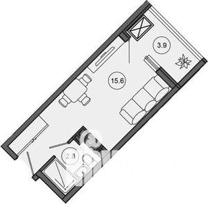 Студия квартира, вторичка, 22м2, 9/10 этаж