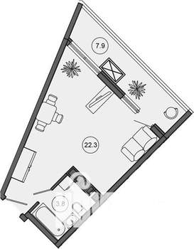 Студия квартира, вторичка, 34м2, 8/10 этаж
