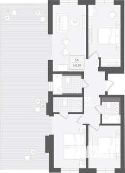 3-к квартира, вторичка, 142м2, 8/10 этаж