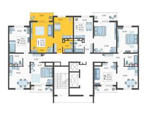 1-к квартира, вторичка, 48м2, 14/16 этаж