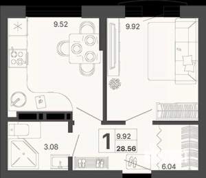 1-к квартира, вторичка, 29м2, 5/11 этаж