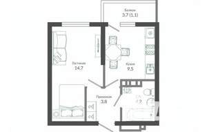 1-к квартира, вторичка, 34м2, 5/12 этаж