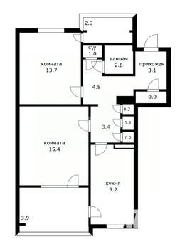 2-к квартира, вторичка, 61м2, 4/9 этаж