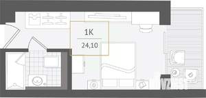 1-к квартира, вторичка, 24м2, 7/10 этаж