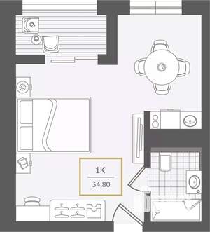 1-к квартира, вторичка, 35м2, 10/10 этаж