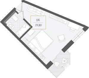 1-к квартира, вторичка, 30м2, 6/10 этаж