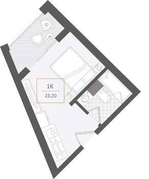 1-к квартира, вторичка, 23м2, 7/10 этаж