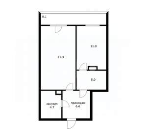 2-к квартира, вторичка, 57м2, 2/9 этаж