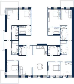 6-к квартира, строящийся дом, 319м2, 3/4 этаж