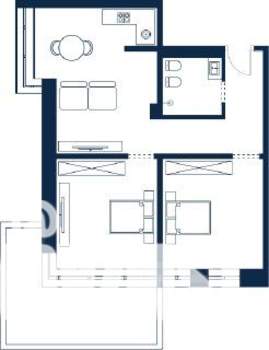1-к квартира, вторичка, 42м2, 2/4 этаж