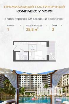 1-к квартира, вторичка, 26м2, 3/10 этаж