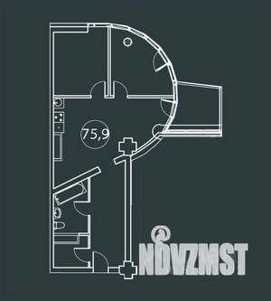 2-к квартира, вторичка, 76м2, 5/24 этаж