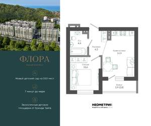 1-к квартира, вторичка, 36м2, 11/12 этаж