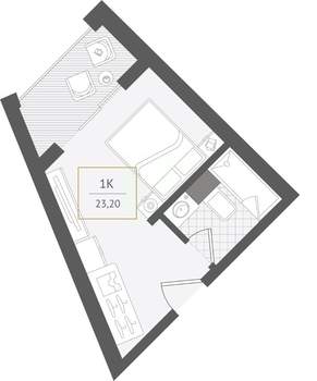 1-к квартира, вторичка, 23м2, 5/10 этаж
