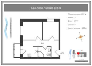 2-к квартира, вторичка, 38м2, 2/10 этаж