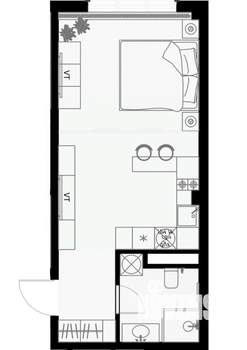 Студия квартира, вторичка, 33м2, 2/7 этаж