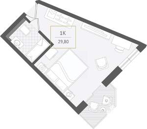 1-к квартира, вторичка, 30м2, 5/10 этаж