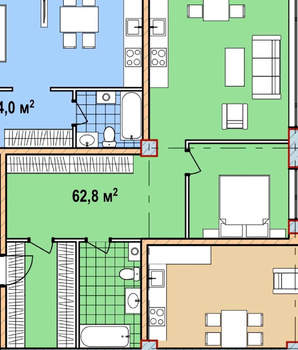 Студия квартира, вторичка, 63м2, 7/8 этаж