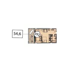 1-к квартира, вторичка, 55м2, 4/9 этаж