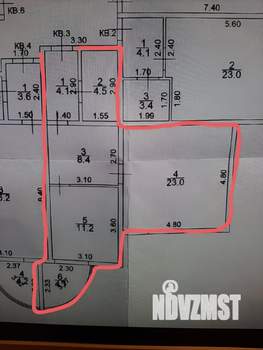 2-к квартира, вторичка, 55м2, 1/16 этаж