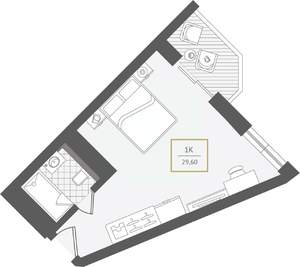 1-к квартира, вторичка, 30м2, 6/10 этаж
