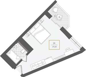 1-к квартира, вторичка, 30м2, 4/10 этаж