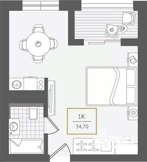 1-к квартира, вторичка, 35м2, 3/10 этаж