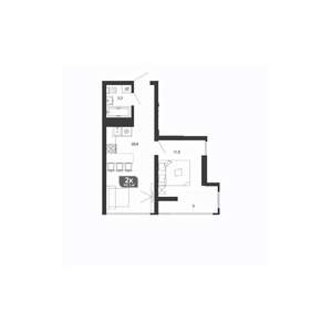 1-к квартира, вторичка, 40м2, 18/19 этаж