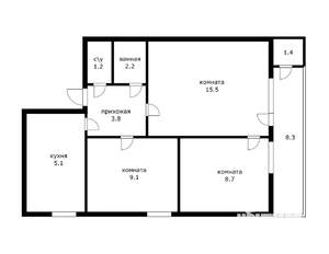 3-к квартира, вторичка, 56м2, 2/5 этаж