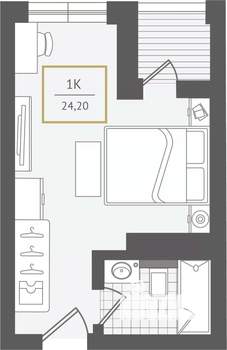 1-к квартира, вторичка, 24м2, 8/10 этаж