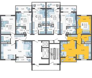 2-к квартира, вторичка, 61м2, 5/10 этаж