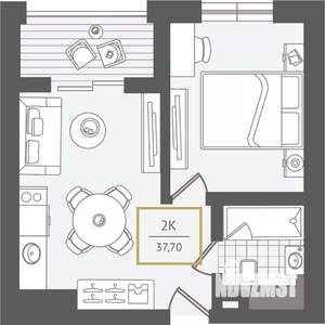2-к квартира, вторичка, 39м2, 5/10 этаж