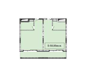 1-к квартира, вторичка, 59м2, 5/5 этаж