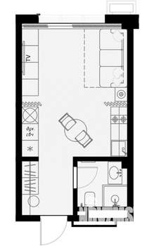 Студия квартира, вторичка, 25м2, 3/7 этаж