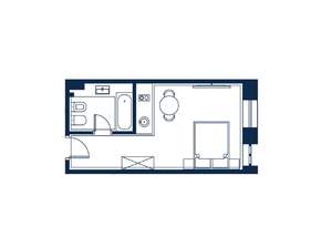 1-к квартира, строящийся дом, 28м2, 3/4 этаж
