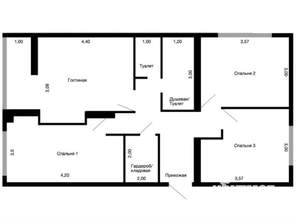 3-к квартира, вторичка, 71м2, 1/12 этаж