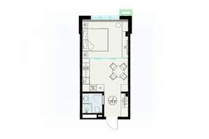 Студия квартира, вторичка, 30м2, 2/7 этаж