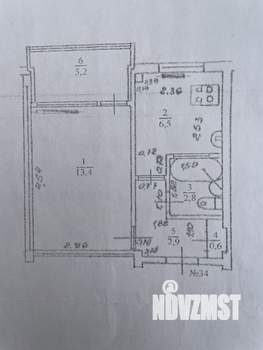 1-к квартира, вторичка, 31м2, 5/5 этаж