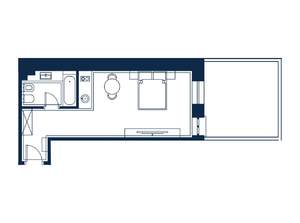 1-к квартира, строящийся дом, 33м2, 1/4 этаж