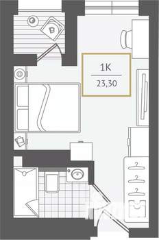 1-к квартира, вторичка, 24м2, 6/10 этаж