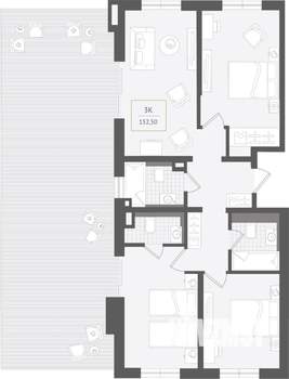 3-к квартира, вторичка, 153м2, 8/10 этаж